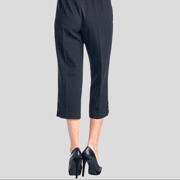NWT! Larry Levine black stretchy capris dress pants! - Picture 2 of 6